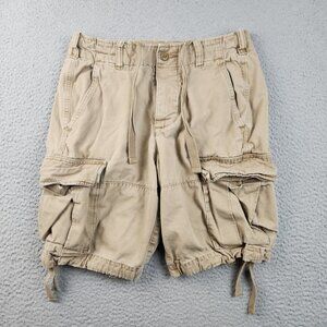 VTG Y2K Abercrombie & Fitch Cargo Tan Sand Shorts Men 26 Paratrooper Military